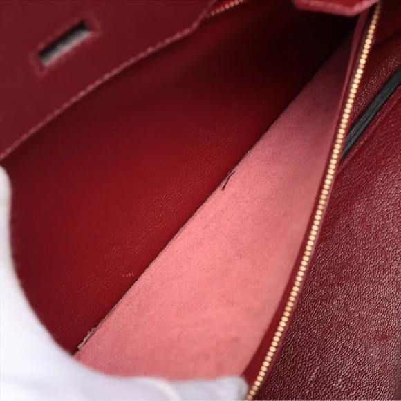 Authentic HERMES Birkin 35 courchevel leather Rouge burgundy - Picture 13 of 14
